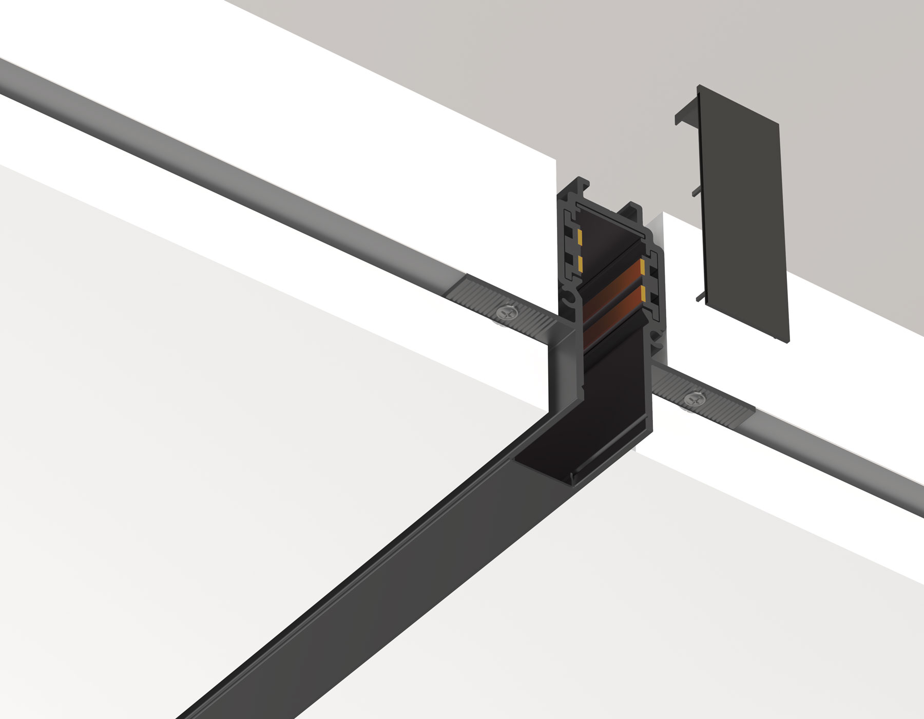 Шинопровод 3м встраиваемый под ГКЛ 12,5мм Magnetic standard 48V 10mm GL1925 BK черный IP20 48V 3000*55*43 Ambrella Light 9