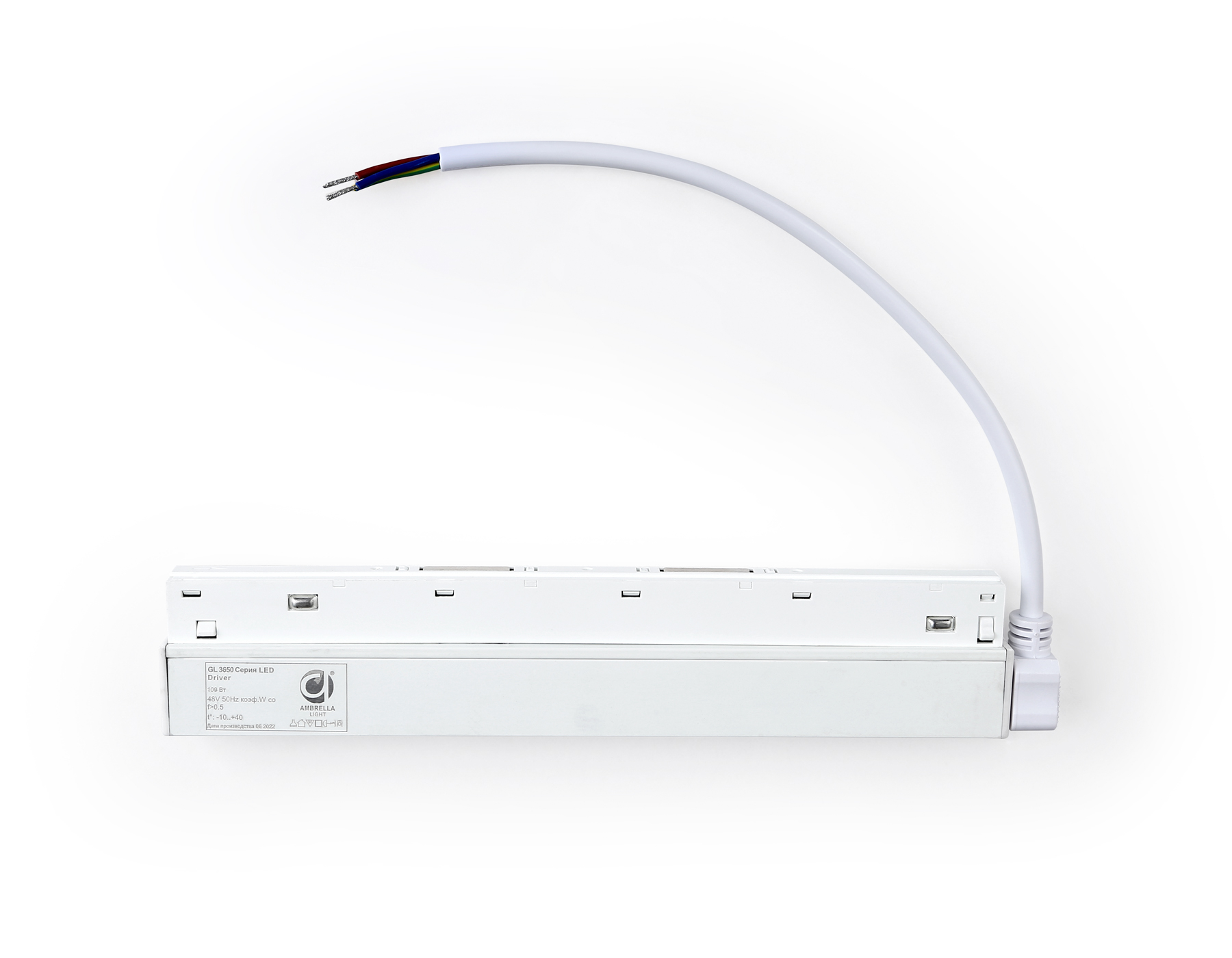 Блок питания 100W внутренний с вводом питания для шинопровода Magnetic 20мм 48V GL3650 WH белый блок питания внутренний IP20 100W 48V 225*45*23 Ambrella Light 4