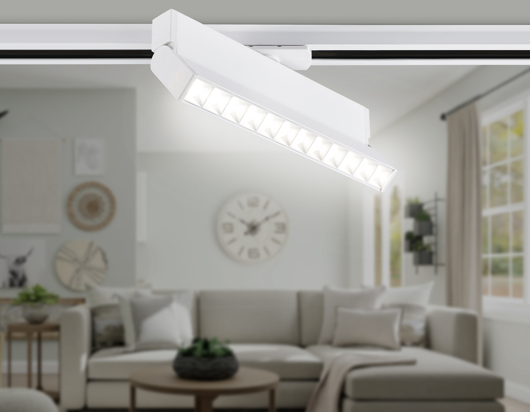 Трековый однофазный светодиодный светильник GL6816 WH белый LED 12W 4200K 24° 230*22*87 Ambrella Light 11
