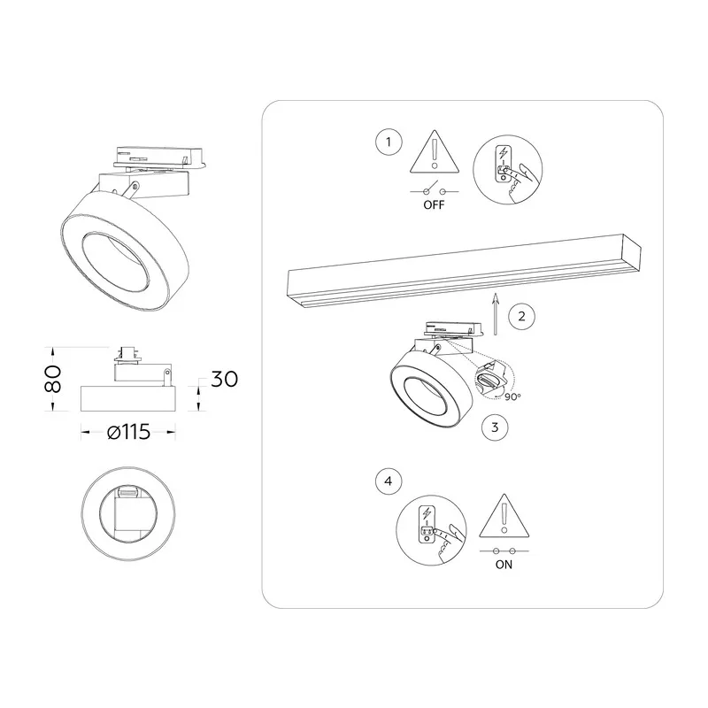 Трековый светильник 4000K 15Вт 120° GL6868 BK черный LED 15W 4200K D115*80 Ambrella Light 7
