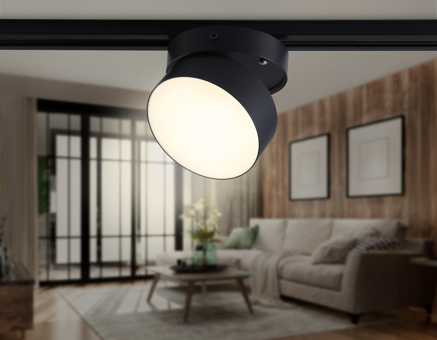 Трековый однофазный светодиодный светильник GL6877 BK черный LED 16W 3000K D115*90 Ambrella Light 9