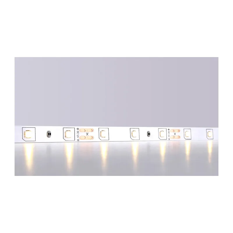 Светодиодная лента 12В 2835 60Led 4.8Вт/м 3000K IP20 5м GS1001 2835 60Led/ 4.8W m/ 12V IP20 3000K/ 5000*8*1.2mm (2 конт.) Ambrella Light 9