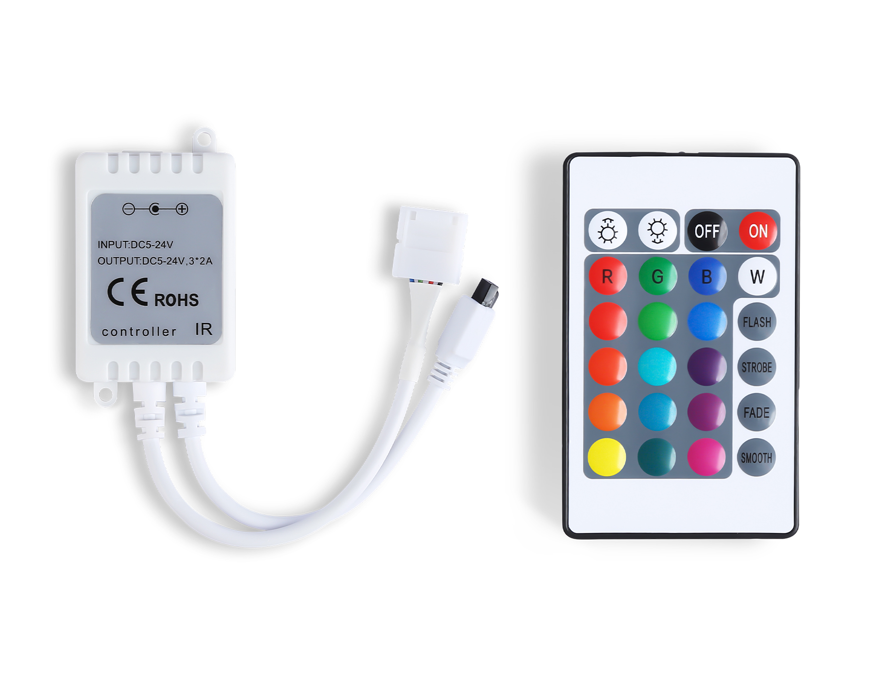 Контроллер для светодиодных лент RGB с инфракрасным пультом 6A 12V 72W/ 24V 144W GS11201 GS11201 контроллер RGB 6A 12V 72W/ 24V 144W (ПДУ ИК CR2025) Ambrella Light 6