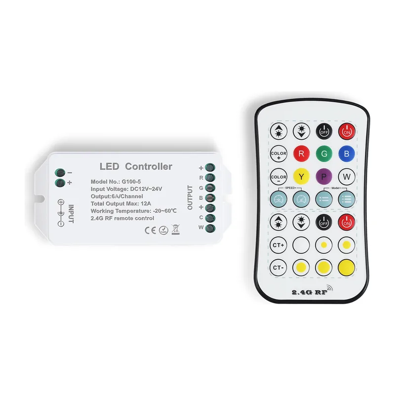 Контроллер для светодиодных лент RGB+CCT c пультом 12А 12В 144Вт - 24В 288Вт GS11501 контроллер RGB+CCT 12A 12V 144W/ 24V 288W (ПДУ Радио 2.4G CR2025) Ambrella Light 9
