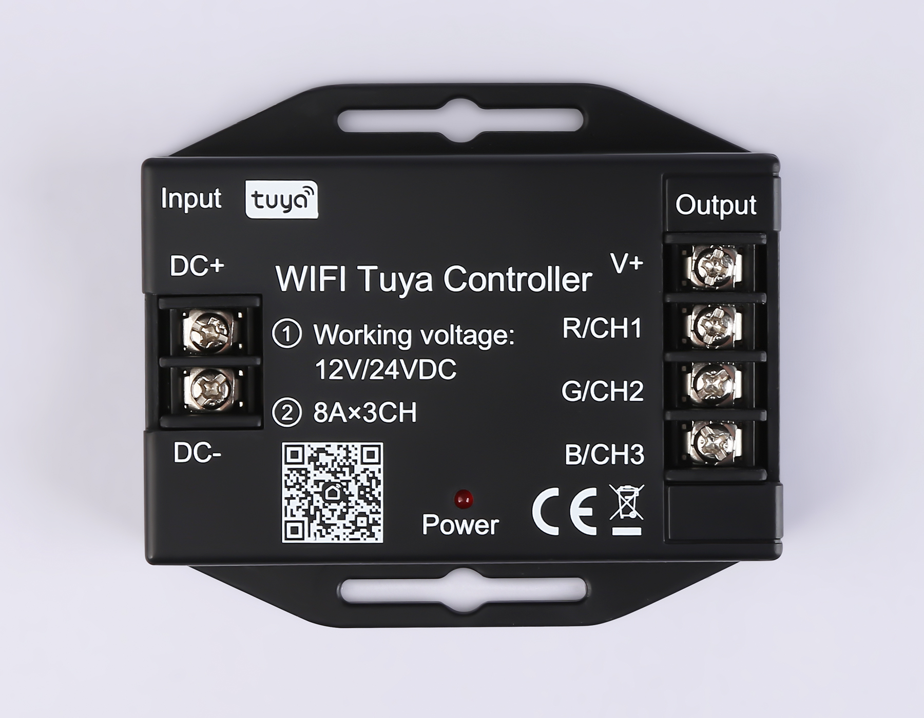 Контроллер WIFI Tuya для светодиодных лент RGB c радио пультом 2.4G 24A 12V 288W/ 24V 576W GS11551 GS11551 контроллер WIFI Tuya RGB 24A 12V 288W/ 24V 576W (ПДУ Радио 2.4G CR2025) Ambrella Light 8