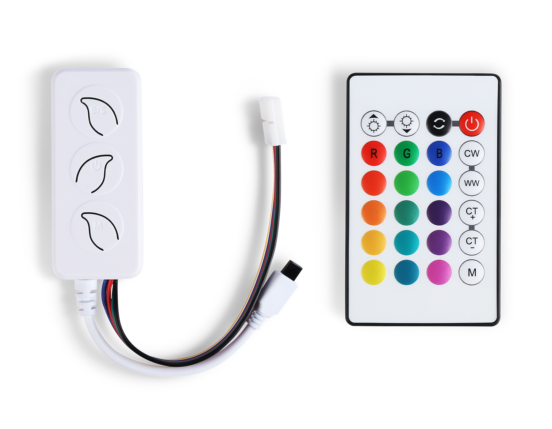 Контроллер WIFI Tuya для светодиодных лент RGB+CCT с управлением белого света c ИК пультом GS11601 GS11601 контроллер WIFI Tuya RGB+CCC 10A 12V 120W/ 24V 240W (ПДУ ИК CR2025) Ambrella Light 6
