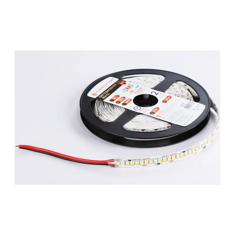 Светодиодная лента 12В 2835 240Led 19.2Вт/м 3000K IP20 5м GS1501 2835 240Led/ 19.2W m/ 12V IP20 3000K/ 5000*10*1.2mm (2 конт.) Ambrella Light 16