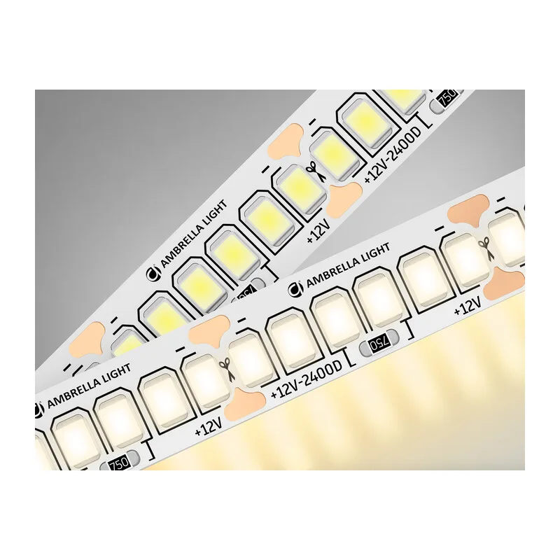 Светодиодная лента 12В 2835 240Led 19.2Вт/м 3000K IP20 5м GS1501 2835 240Led/ 19.2W m/ 12V IP20 3000K/ 5000*10*1.2mm (2 конт.) Ambrella Light 9
