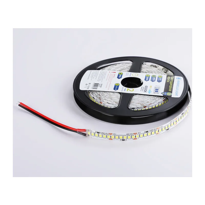 Светодиодная лента 12В 2835 240Led 19.2Вт/м 6500K IP20 5м GS1503 2835 240Led/ 19.2W m/ 12V IP20 6500K/ 5000*10*1.2mm (2 конт.) Ambrella Light 13