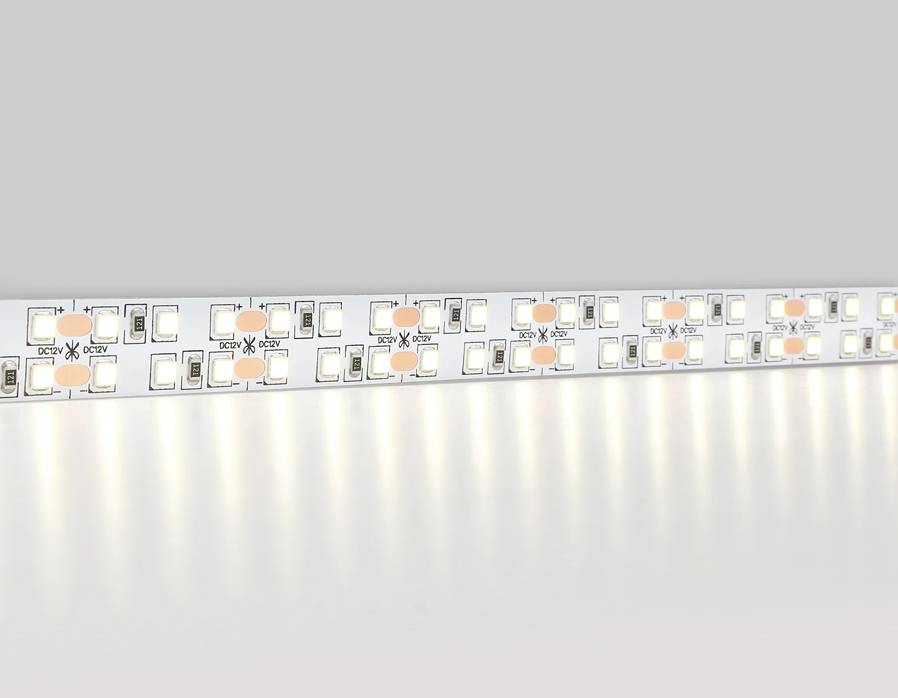 Светодиодная лента двухрядная 12В 2835 240Led 24Вт/м 4500K IP20 5м GS1702 2835 240Led/ 24W m/ 12V IP20 4500K/ 5000*14*1.2mm (2 конт.) Ambrella Light 11