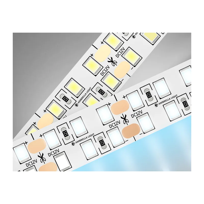 Светодиодная лента двухрядная 12В 2835 240Led 24Вт/м 6500K IP20 5м GS1703 2835 240Led/ 24W m/ 12V IP20 6500K/ 5000*14*1.2mm (2 конт.) Ambrella Light 9