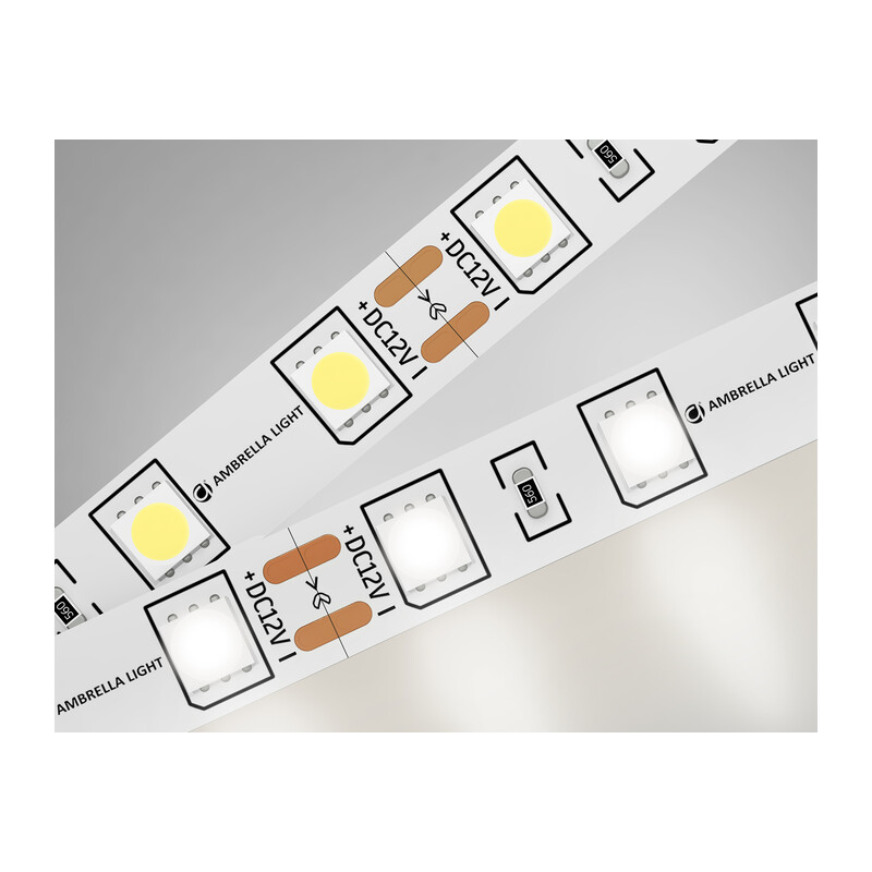 Светодиодная лента Ambrella Light GS2002 5050 60Led /14.4W m/ 12V IP20 4500K 5m GS2002 5050 60Led/ 14.4W m/ 12V IP20 4500K/ 5000*10*1.87mm (2 конт.) Ambrella Light 9