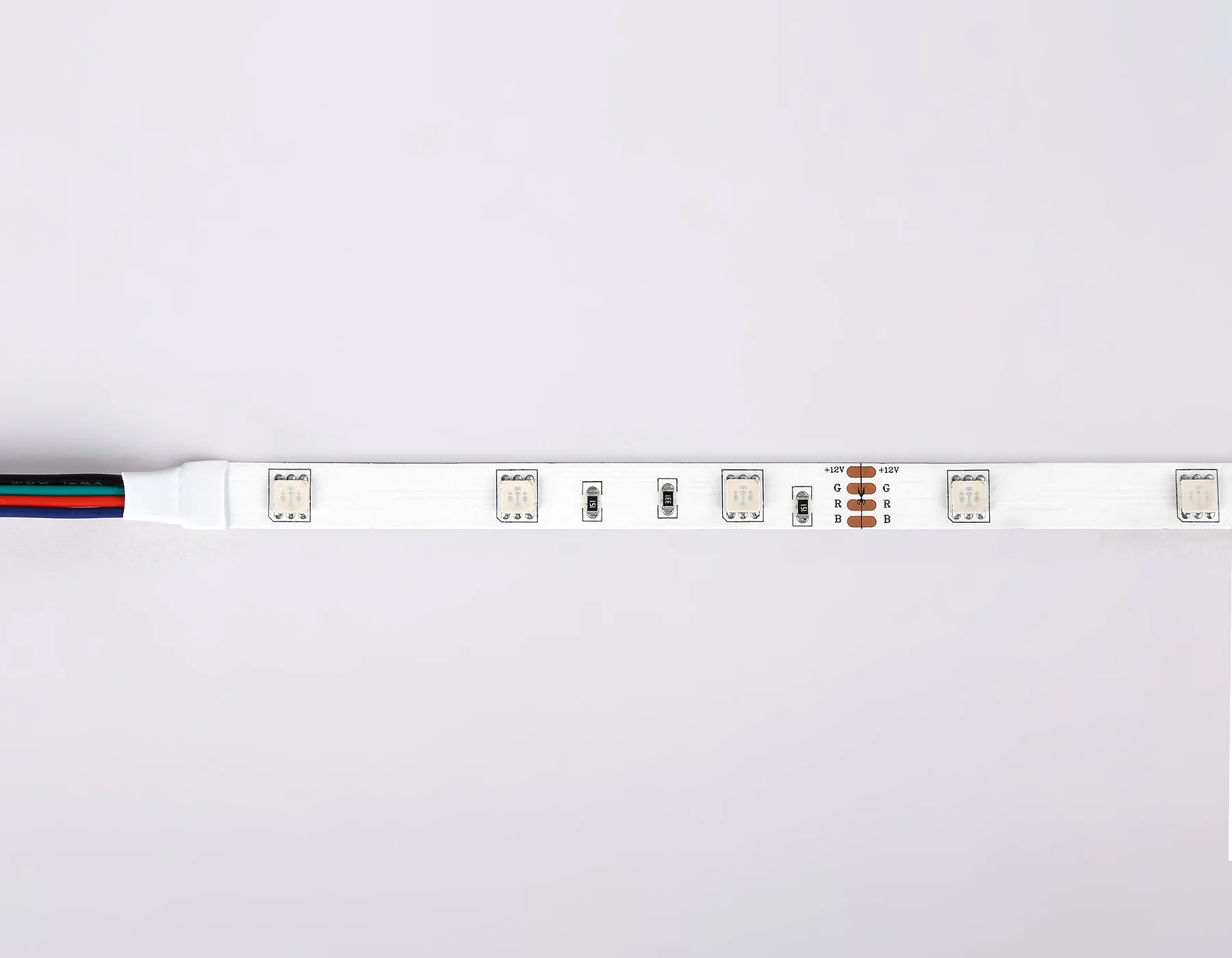 Светодиодная лента 12В 5050 30Led 7.2Вт/м Цветная RGB IP20 5м GS2201 5050 30Led/ 7.2W m/ 12V IP20 RGB /5000*10*1.87mm (4 конт.) Ambrella Light 10