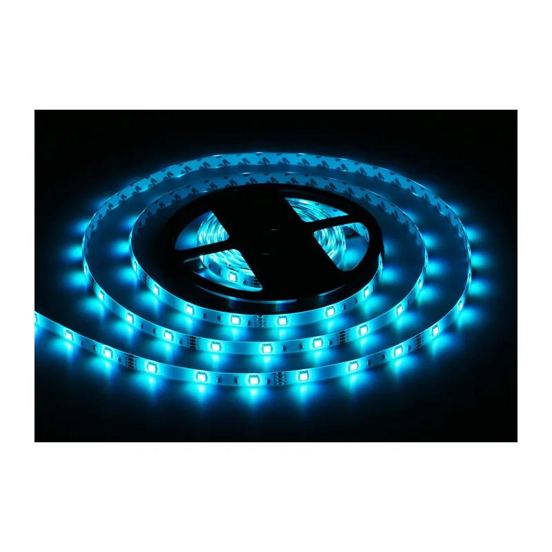 Светодиодная лента 12В 5050 30Led 7.2Вт/м Цветная RGB IP65 5м GS2301 5050 30Led/ 7.2W m/ 12V IP65 RGB/ 5000*10*2.87mm (4 конт.) Ambrella Light 9