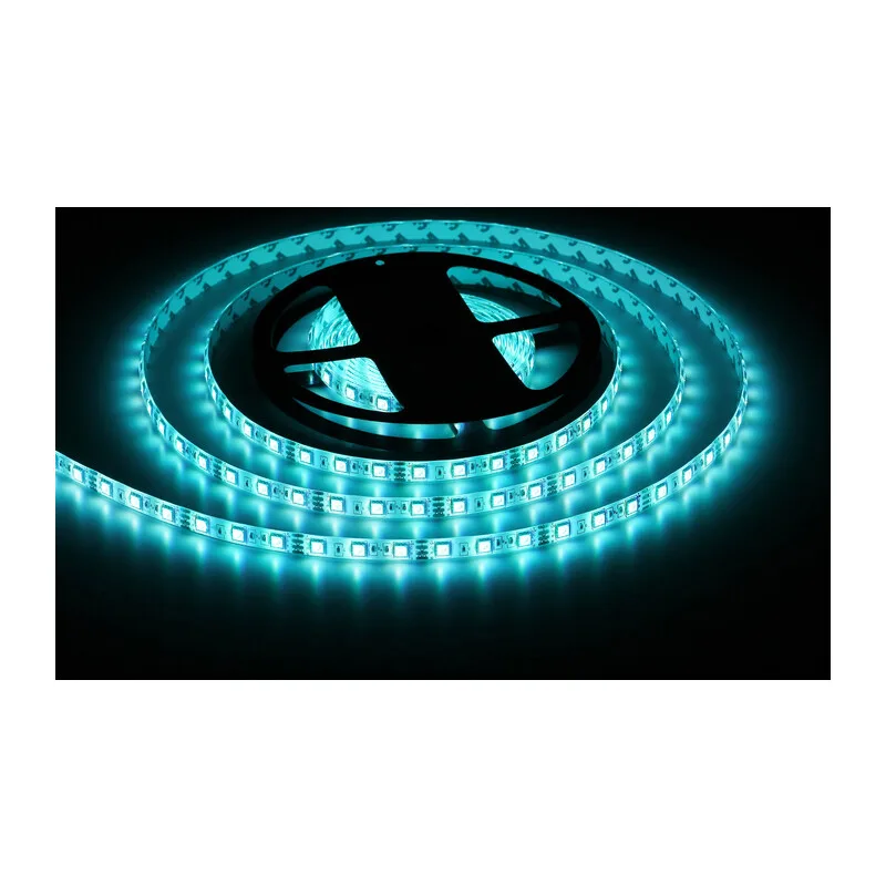 Светодиодная лента 12В 5050 60Led 14.4Вт/м Цветная RGB IP65 5м GS2302 5050 60Led/ 14.4W m/ 12V IP65 RGB/ 5000*10*2.87mm (4 конт.) Ambrella Light 9