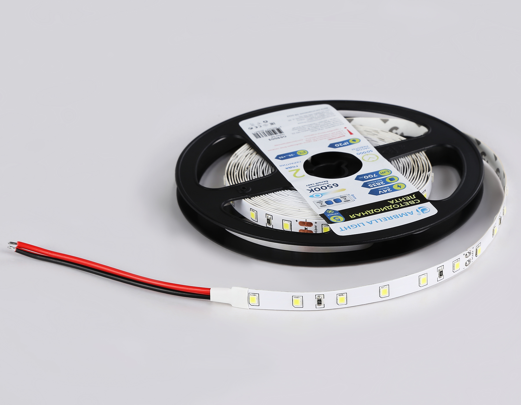 Светодиодная лента Ambrella Light GS3003 2835 60Led /6W m/ 24V IP20 6500K 5m GS3003 2835 60Led/ 6W m/ 24V IP20 6500K/ 5000*8*1.2mm (2 конт.) Ambrella Light 16