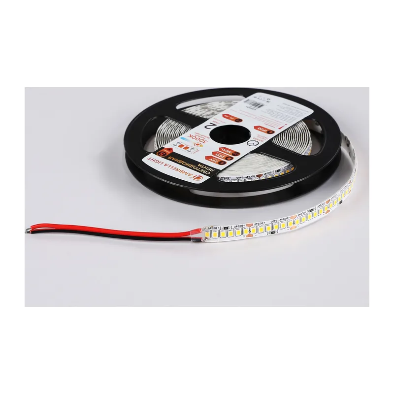 Светодиодная лента 24В 2835 240Led 22Вт/м 3000K IP20 5м GS3501 2835 240Led /22W m/ 24V IP20 3000K/ 5000*10*1.2mm (2 конт.) Ambrella Light 15