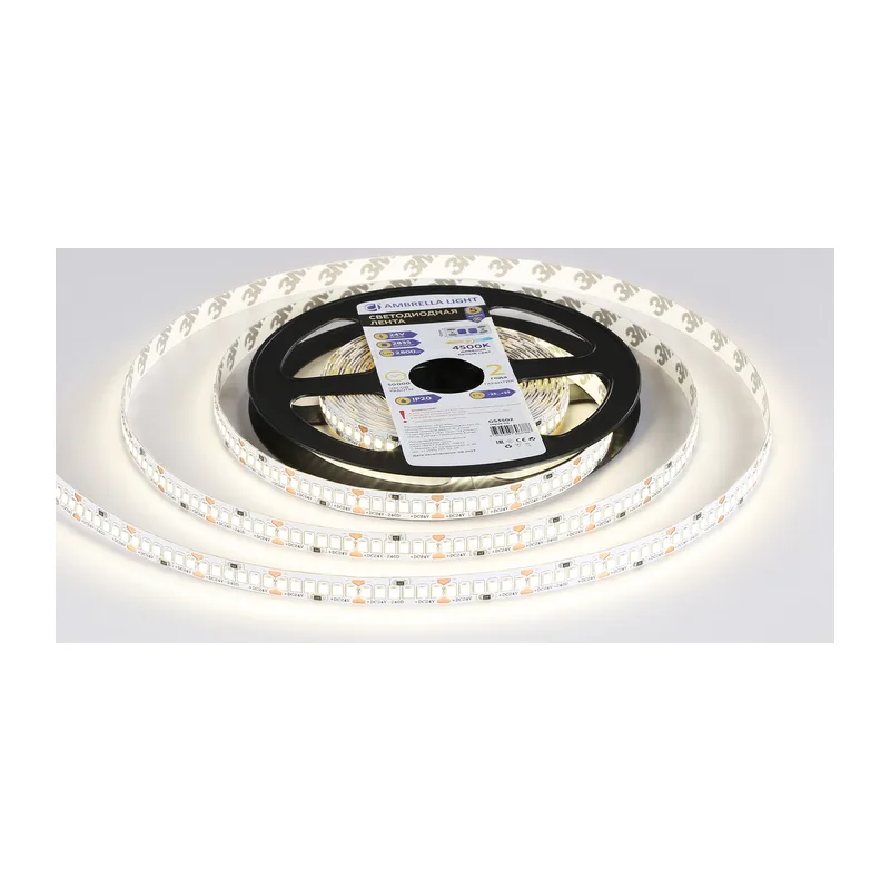 Светодиодная лента 24В 2835 240Led 22Вт/м 4500K IP20 5м GS3502 2835 240Led /22W m/ 24V IP20 4500K/ 5000*10*1.2mm (2 конт.) Ambrella Light 11
