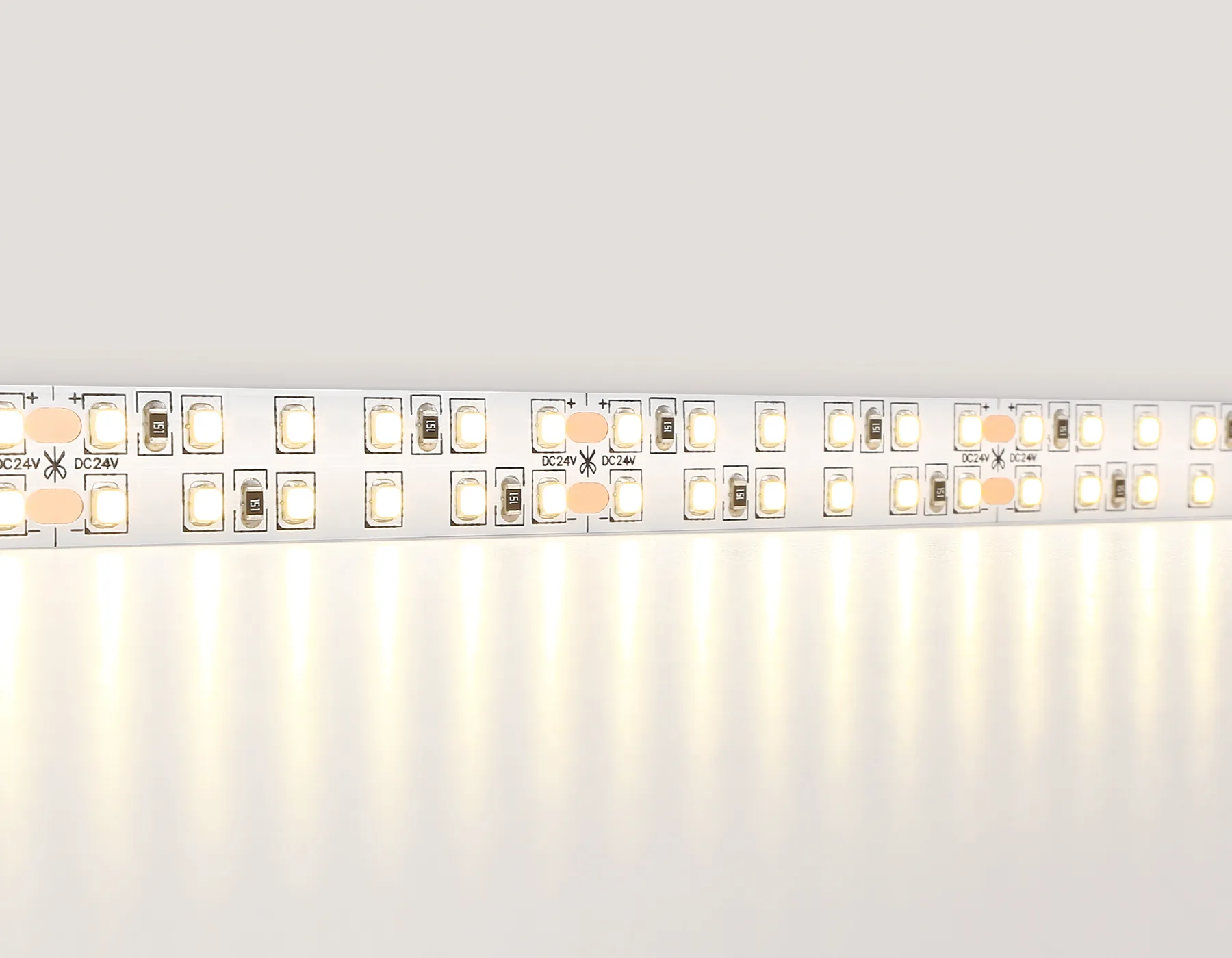 Светодиодная лента двухрядная 24В 2835 240Led 24Вт/м 3000K IP20 5м GS3701 2835 240Led /24W m/ 24V IP20 3000K/ 5000*14*1.2mm (2 конт.) Ambrella Light 9