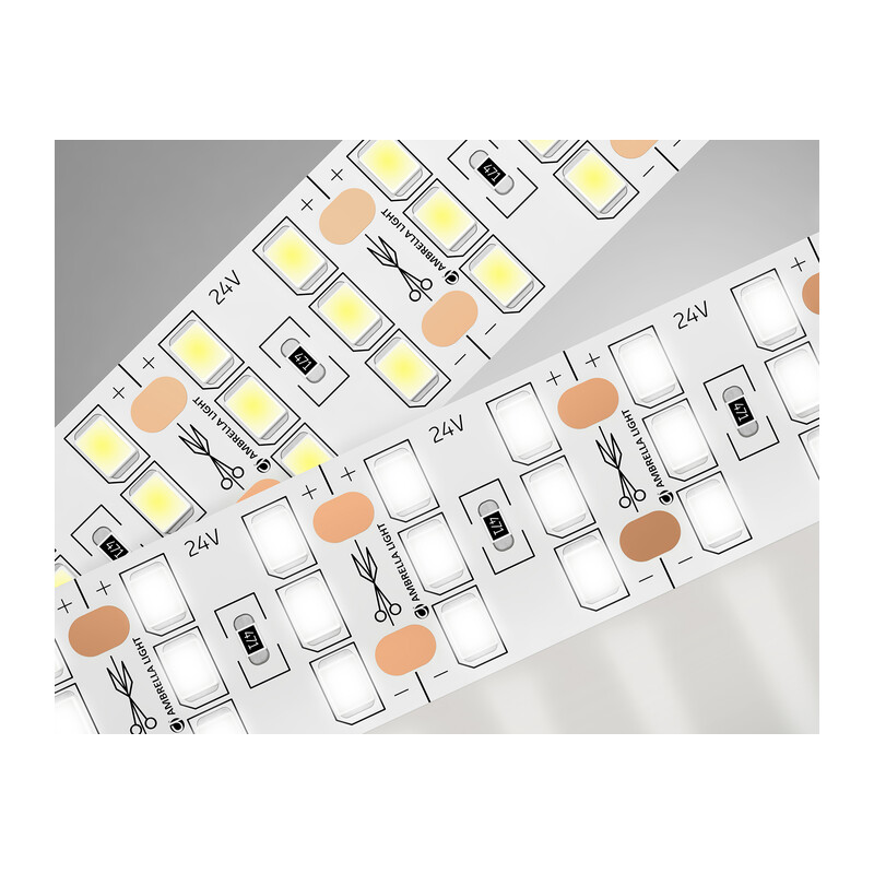 Светодиодная лента трехрядная Ambrella Light GS3902 2835 324Led /26W m/ 24V IP20 4500K 5m GS3902 2835 324Led/ 26W m/ 24V IP20 4500K/ 5000*18*1.2mm (2 конт.) Ambrella Light 9