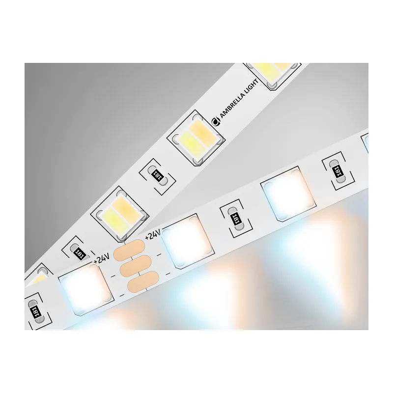 Светодиодная лента 24В 5050 60Led 14Вт/м CCT 3000K-6500K IP20 5м GS4101 5050 60Led/ 14W m/ 24V IP20 CCT 3000-6500K/ 5000*10*1.87mm (3 конт.) Ambrella Light 9
