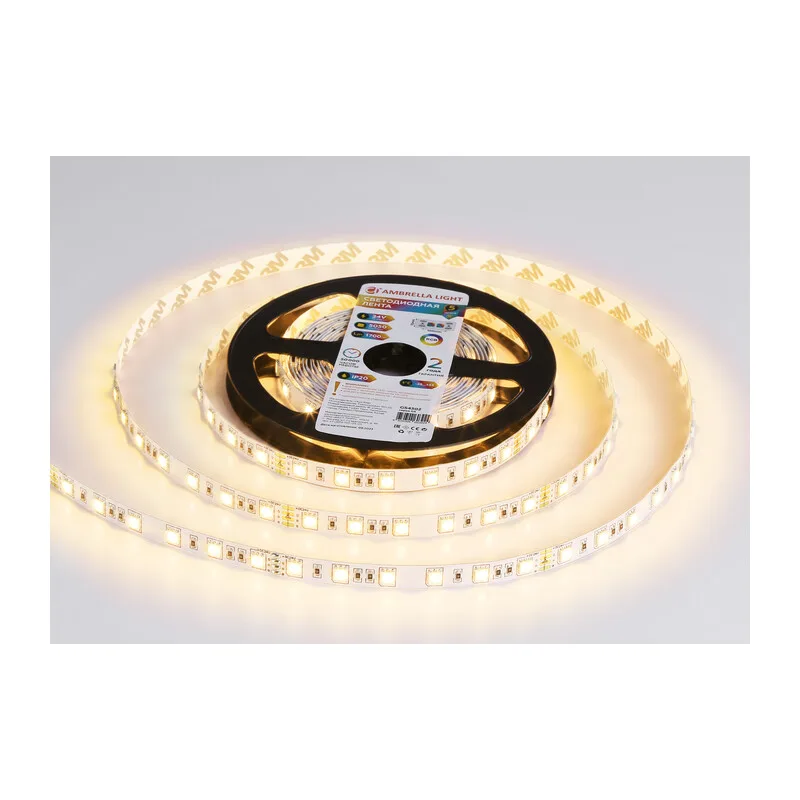 Светодиодная лента 24В 5050 60Led 14.4Вт/м Цветная RGB IP20 5м GS4302 5050 60Led/ 14.4W m/ 24V IP20 RGB/ 5000*10*1.87mm (4 конт.) Ambrella Light 10