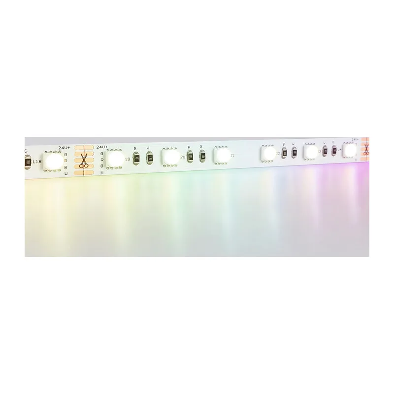Светодиодная лента 24В 5050 60Led 10Вт/м Цветная RGB+W 4500K IP20 5м GS4402 5050 60Led /10W m/ 24V IP20 RGBW+4500K/ 5000*10*1.87mm (5 конт.) Ambrella Light 8