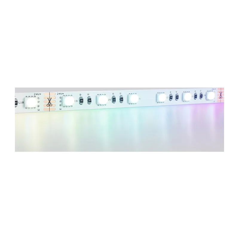 Светодиодная лента 24В 5050 60Led 10Вт/м Цветная RGB+W 6500K IP20 5м GS4403 5050 60Led/ 10W m/ 24V IP20 RGBW+6500K/ 5000*10*1.87mm (5 конт.) Ambrella Light 9