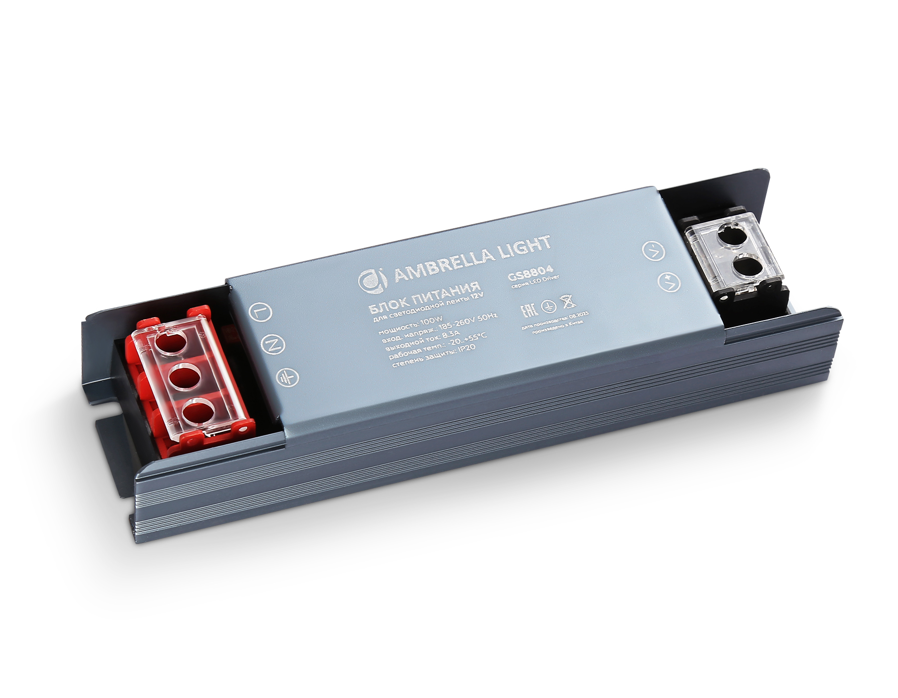 Блок питания для светодиодной ленты 12V 100W 8.3A IP20 185-260V 130*35*22 GS8804 GS8804 блок питания 12V 100W 8.3A IP20 185-260V 130*35*22 Ambrella Light 4