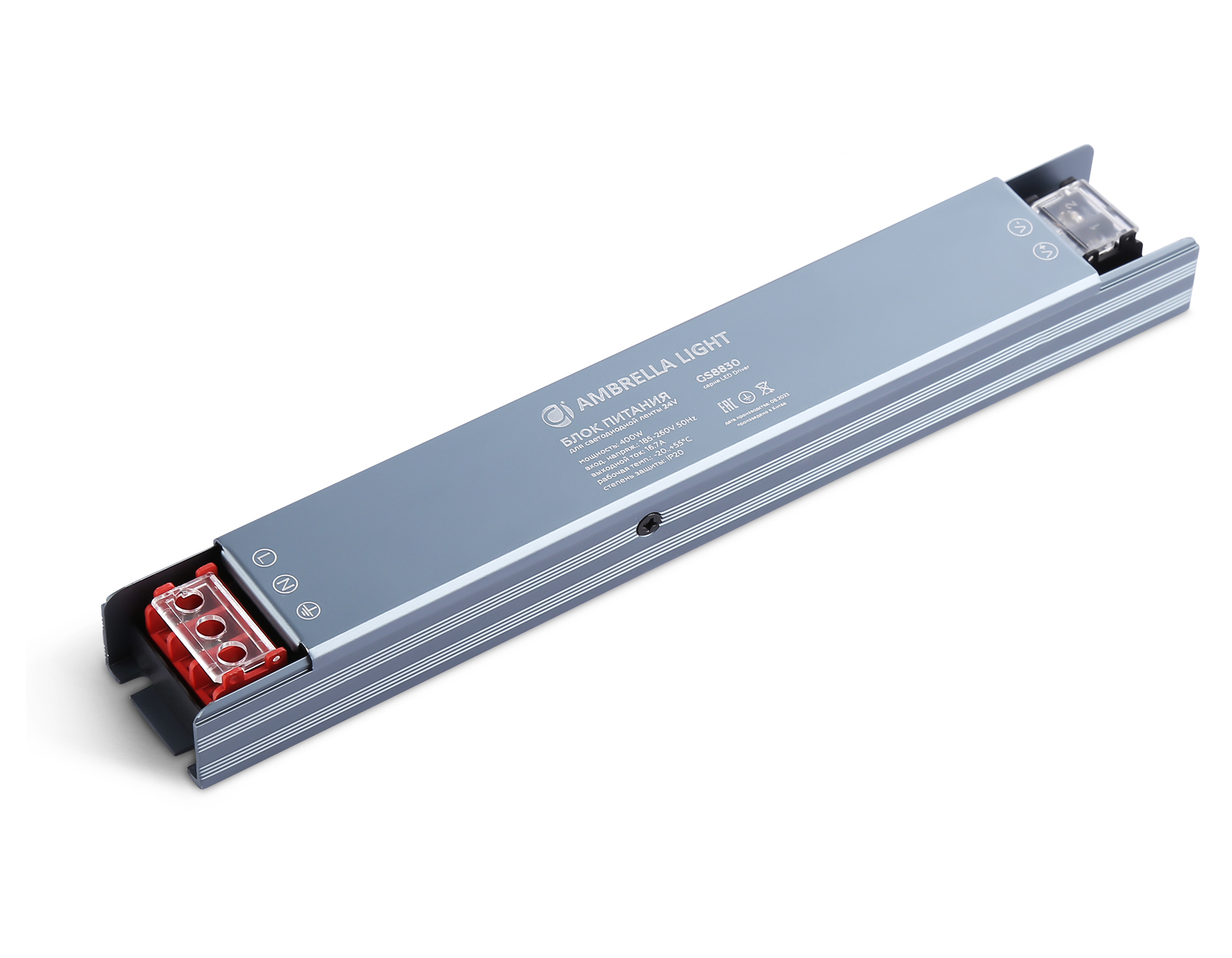 Блок питания для светодиодной ленты 24V 16.7A 400W IP20 185-260V 235*35*22 GS8830 GS8830 блок питания 24V 400W 16.7A IP20 185-260V 235*35*22 Ambrella Light 4