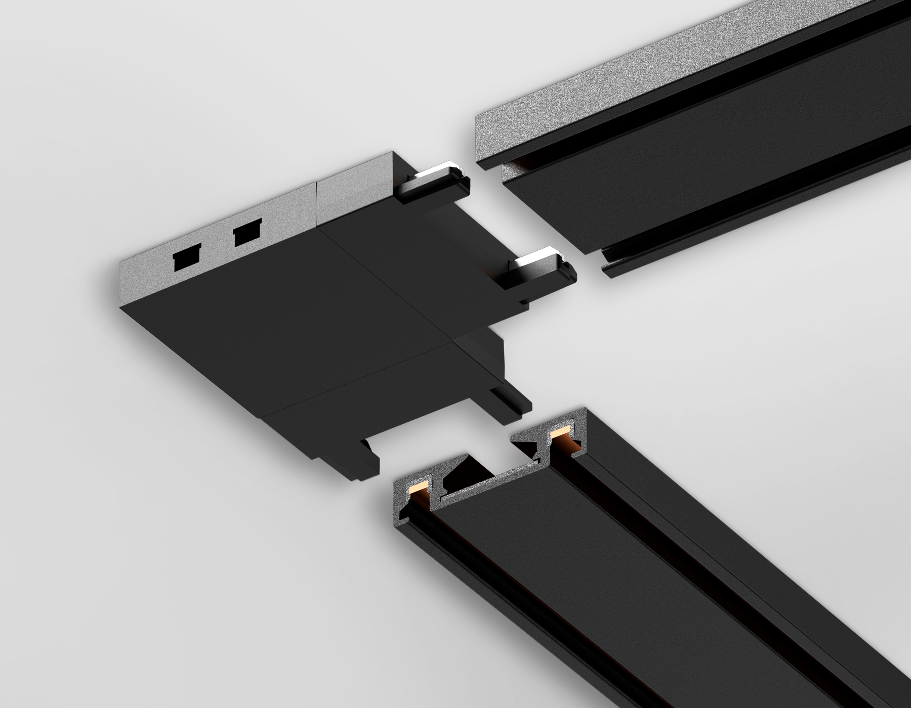 Коннектор угловой для накладного шинопровода Magnetic Ultra Slim 48V GV1116 BK черный угловой коннектор для накладного шинопровода 36*36*6 Ambrella Light 6