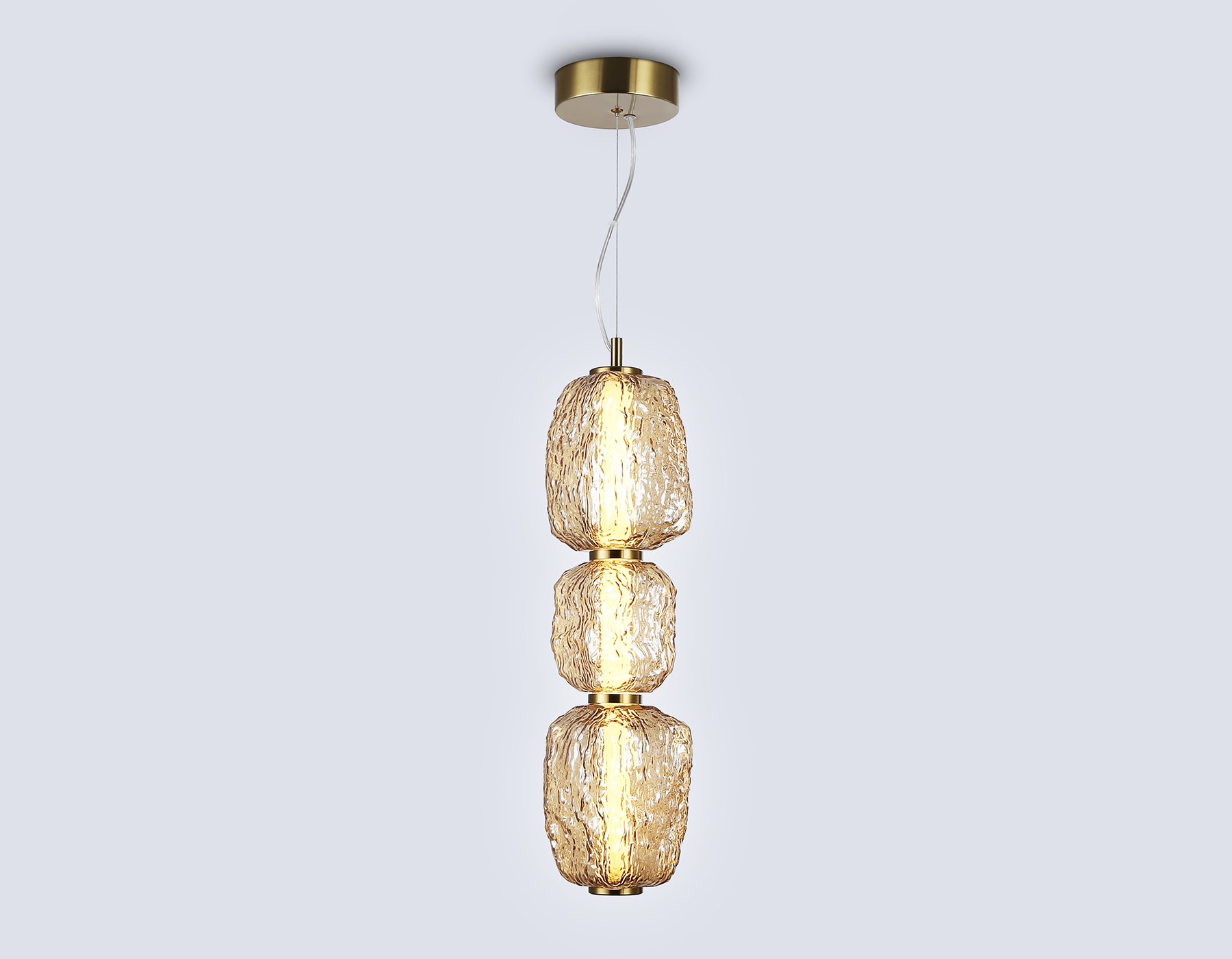 Подвесной светодиодный светильник LH30102 SB/TI бронза/янтарь 23W 3000K 140*140*1760 Ambrella Light 9