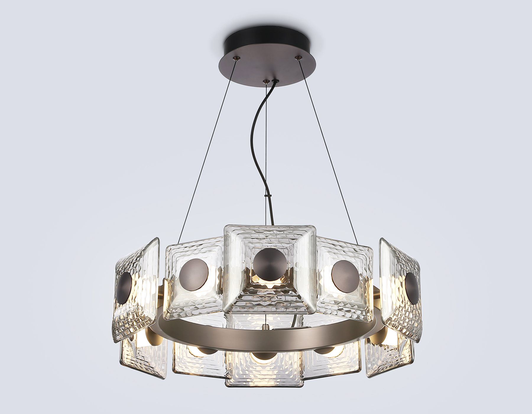 Подвесная светодиодная люстра LH31024 GR/SM серый/дымчатый 56W 3000K D570*150 Ambrella Light 11