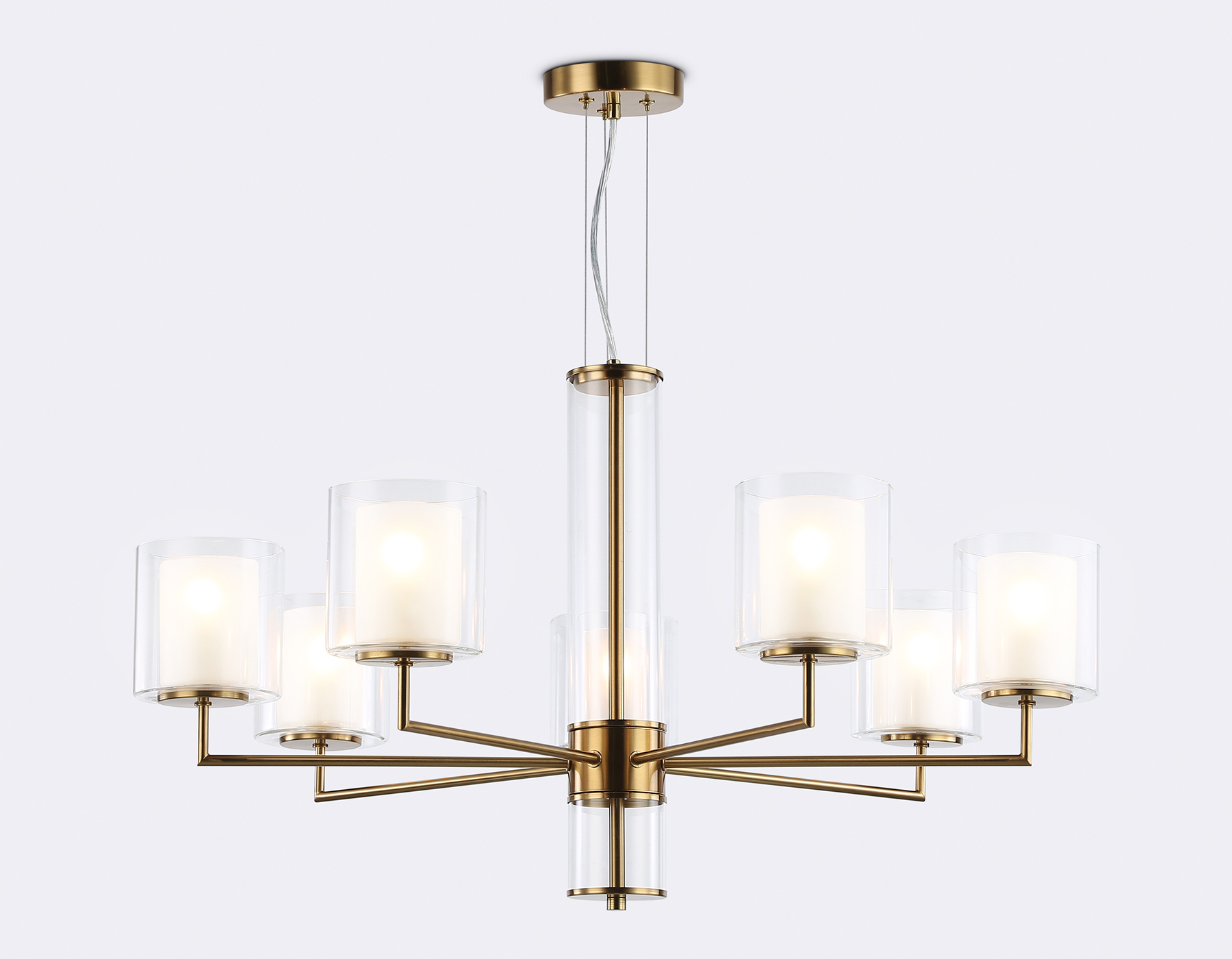 Подвесная люстра LH56013/7 BS/FR латунь/белый матовый E14*7 max 40W D790*1260 Ambrella Light 10