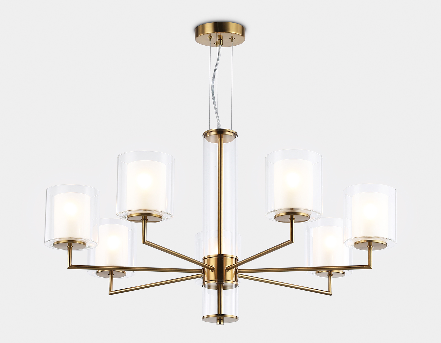Подвесная люстра LH56013/7 BS/FR латунь/белый матовый E14*7 max 40W D790*1260 Ambrella Light 11