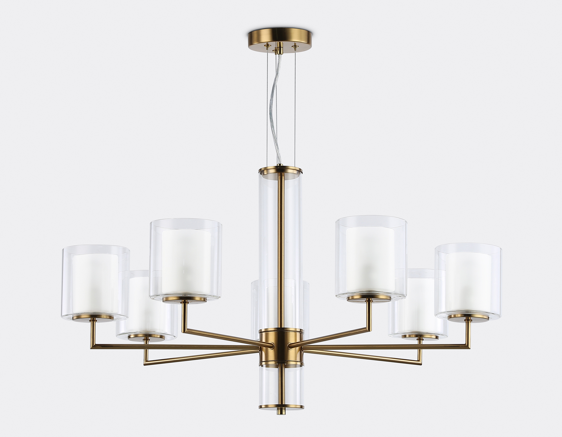 Подвесная люстра LH56013/7 BS/FR латунь/белый матовый E14*7 max 40W D790*1260 Ambrella Light 12