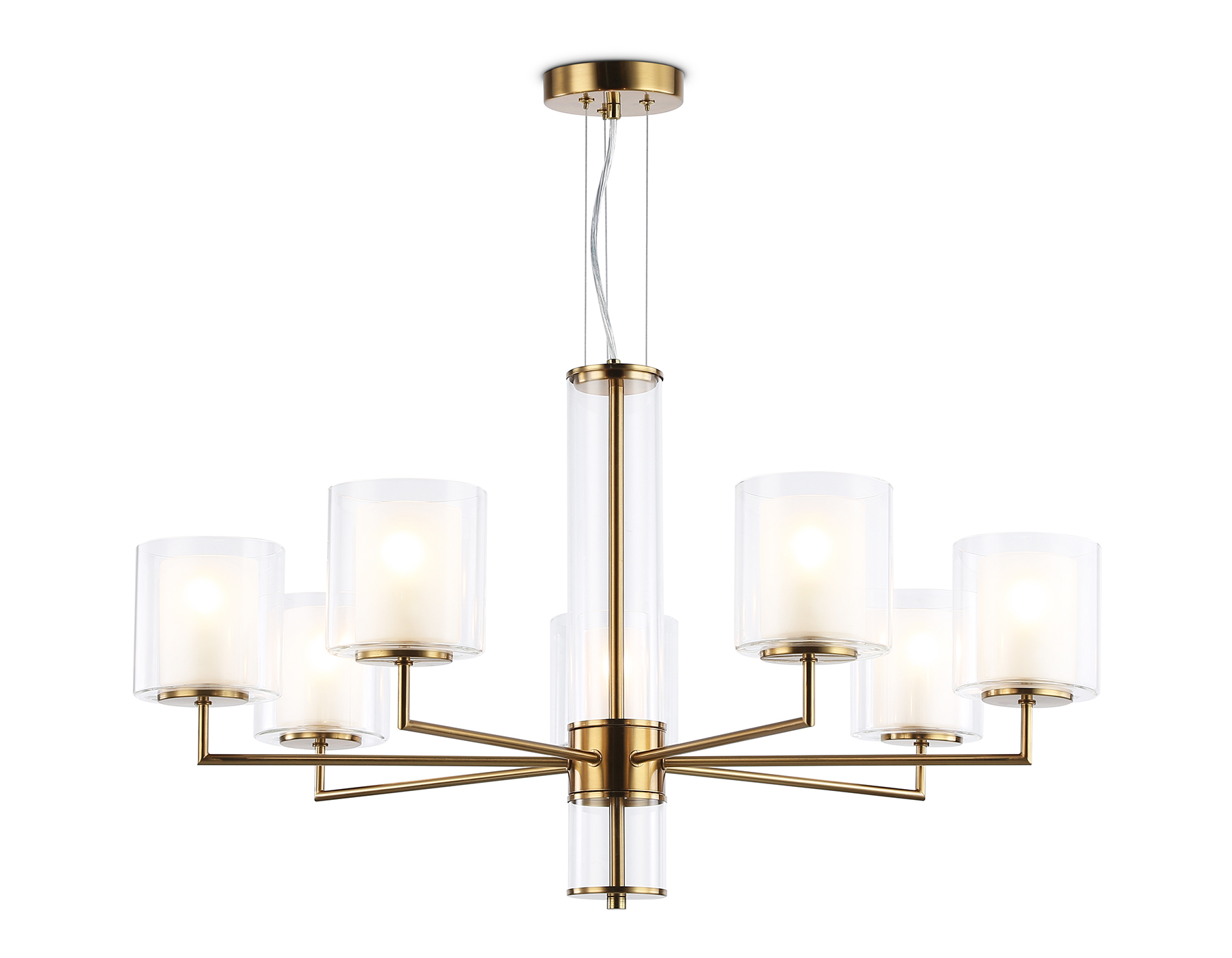 Подвесная люстра LH56013/7 BS/FR латунь/белый матовый E14*7 max 40W D790*1260 Ambrella Light 9