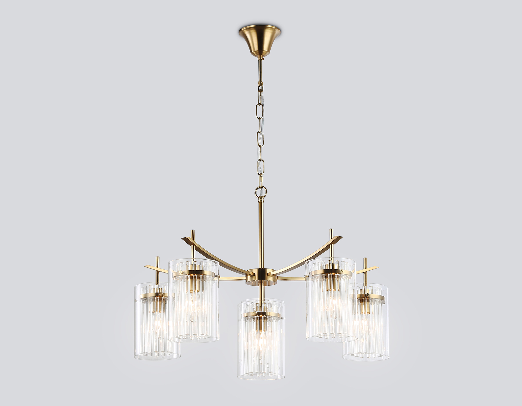 Подвесная люстра LH56031/5+1 BS/CL латунь/прозрачный E14*6 max 40W D680*1200 Ambrella Light 10