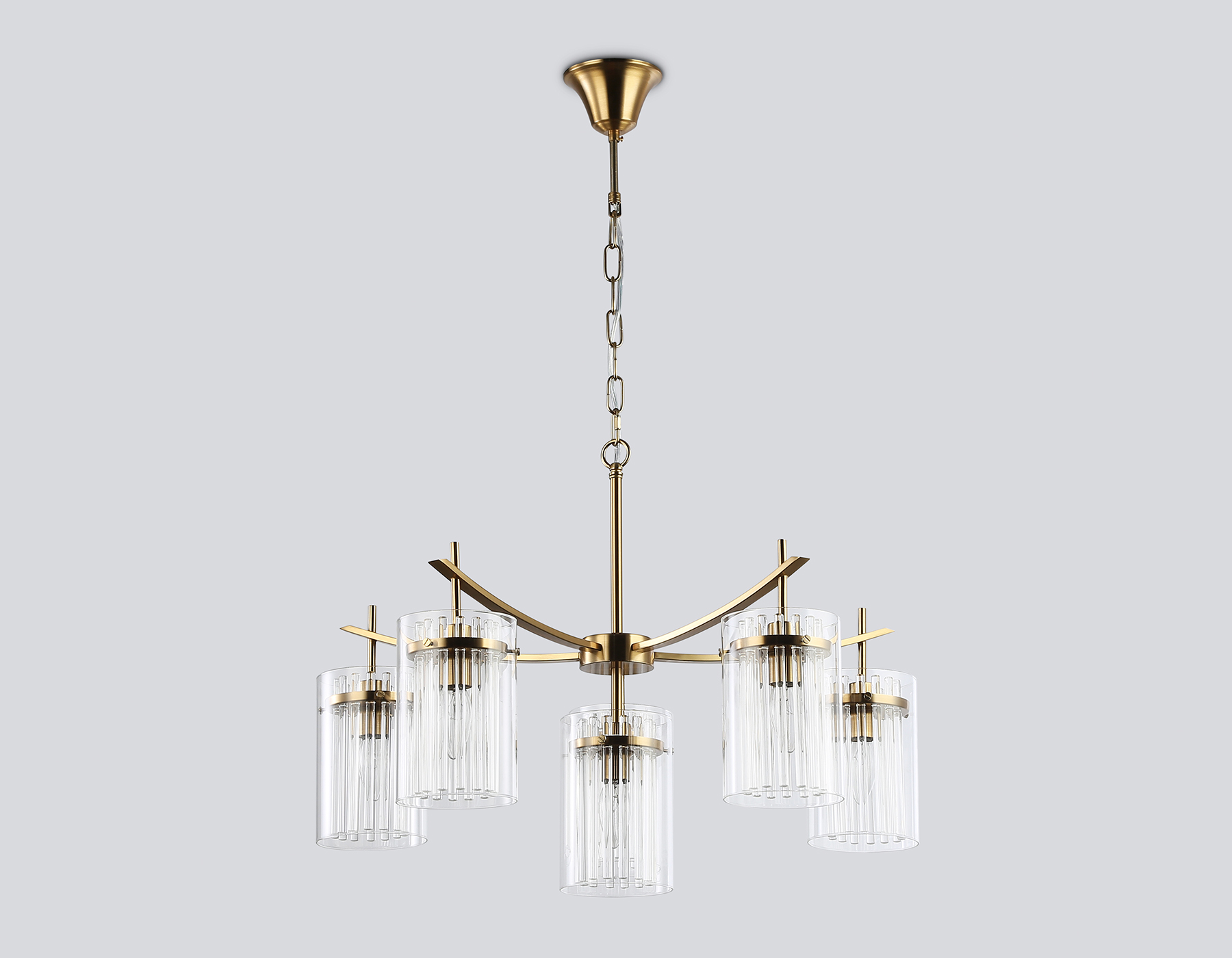 Подвесная люстра LH56031/5+1 BS/CL латунь/прозрачный E14*6 max 40W D680*1200 Ambrella Light 12