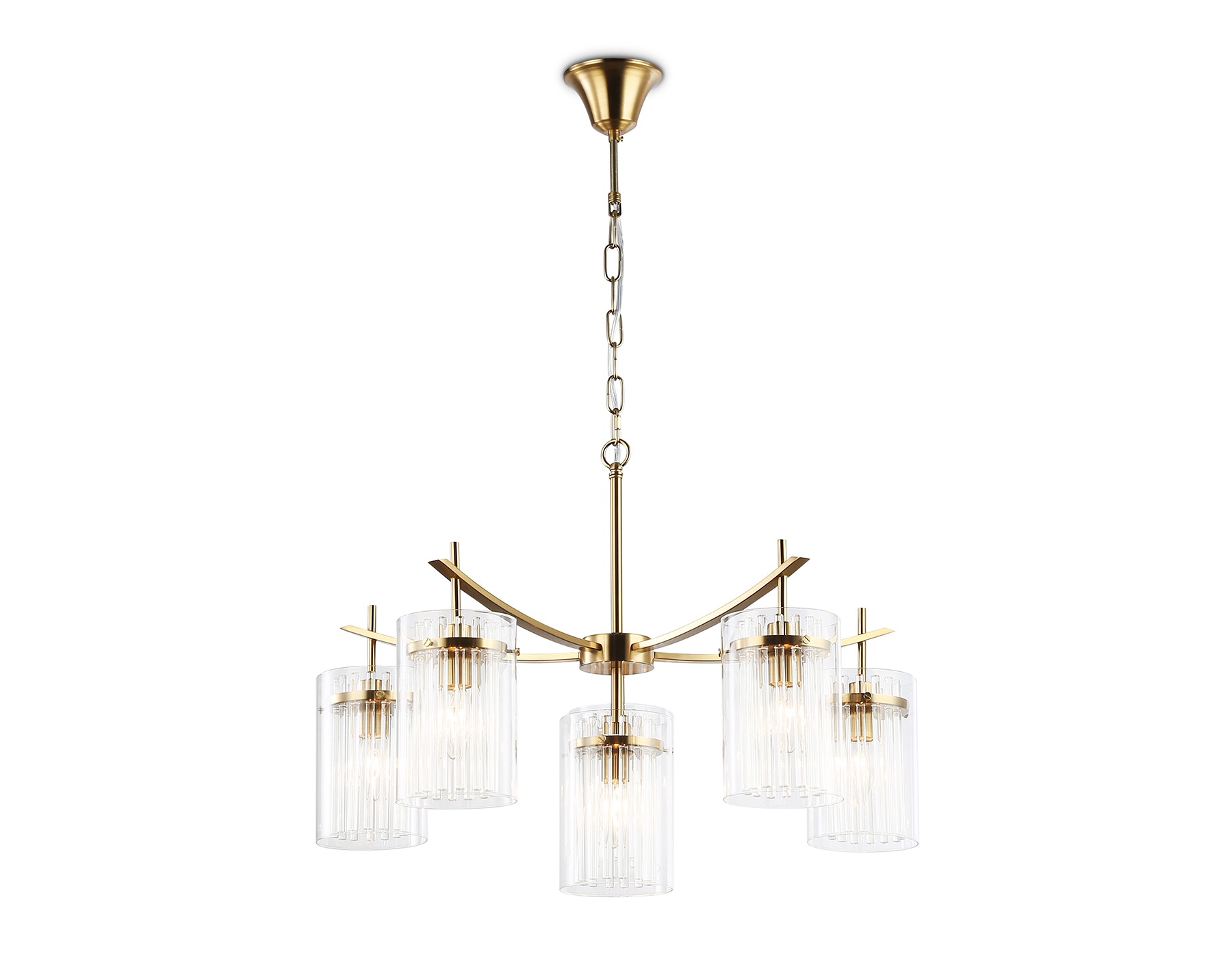 Подвесная люстра LH56031/5+1 BS/CL латунь/прозрачный E14*6 max 40W D680*1200 Ambrella Light 9