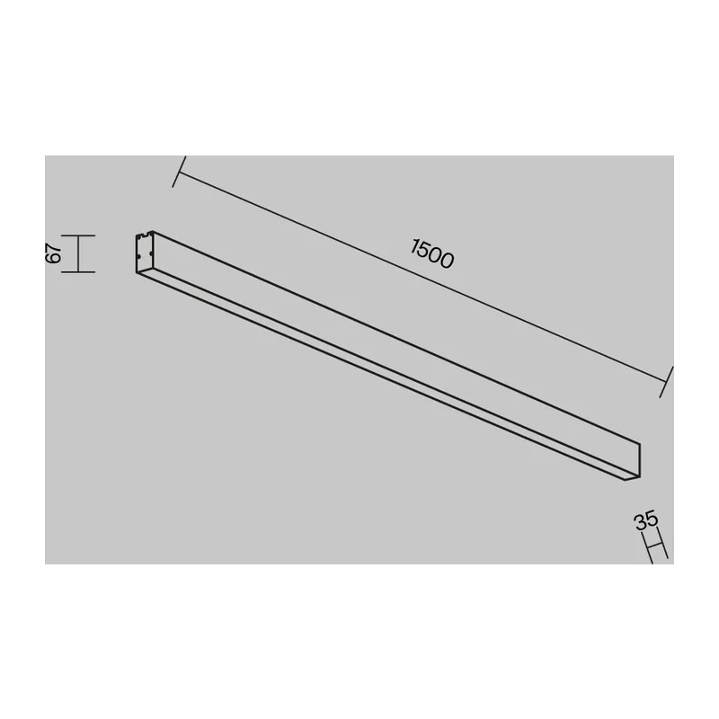 Линейный светильник накладной 3000K 35x67 30 Вт (Черный, 1,5 м) LL311045 Maytoni 7