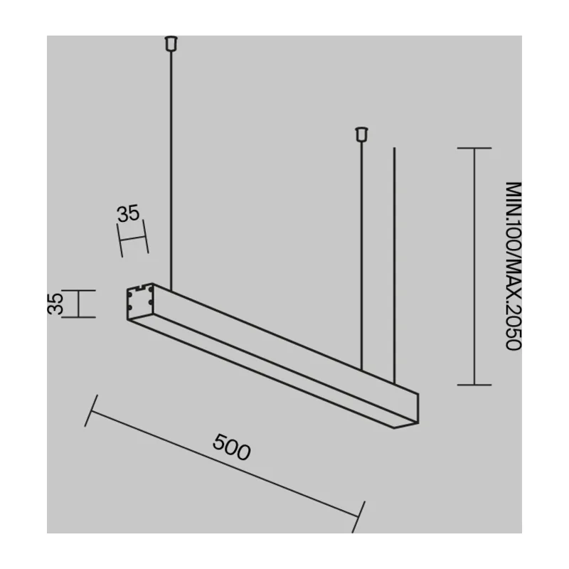 Линейный светильник подвесной 3000K 35x35 10 Вт (Серебро, 500 мм) LL312001 Maytoni 8