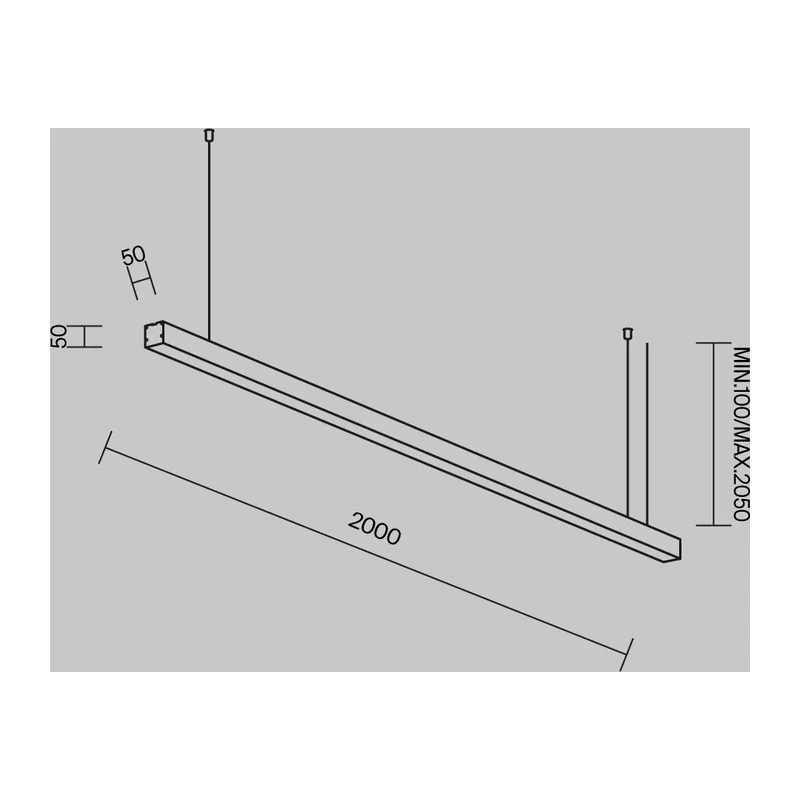 Линейный светильник подвесной 4000K 50x50 40 Вт (Серебро, 2 м) LL312024 Maytoni 7