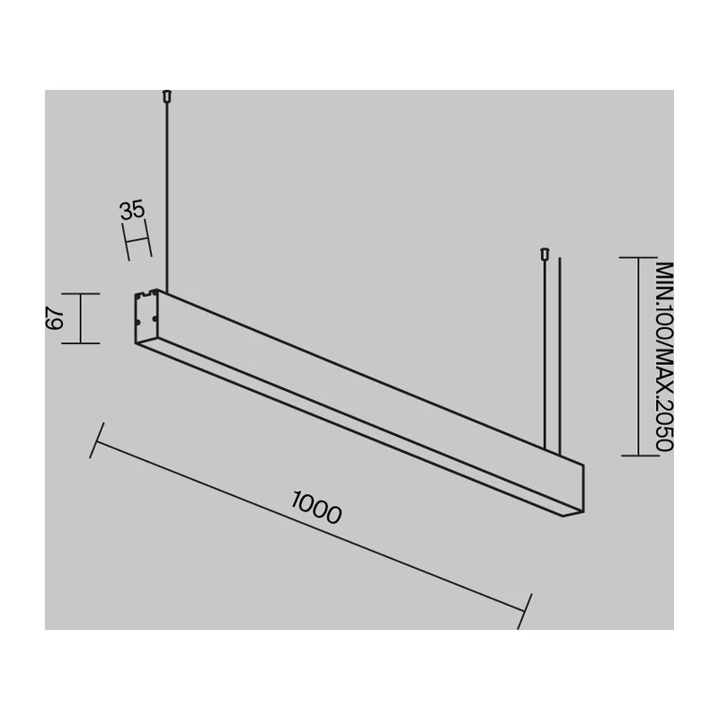 Линейный светильник подвесной 4000K 35x67 20 Вт (Черный, 1 м) LL312044 Maytoni 7
