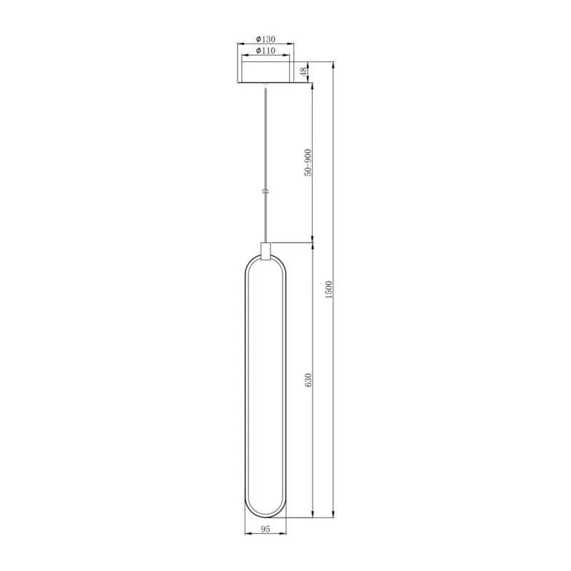 Подвесной светильник Цепь / Chain 3000К 17Вт Maytoni MOD017PL-L13N 3