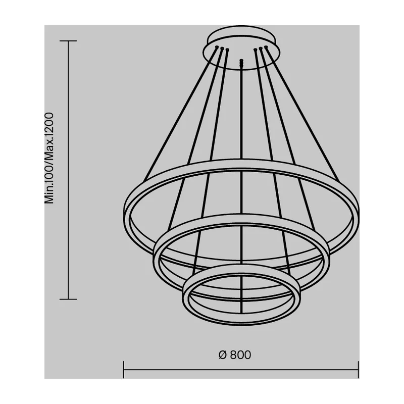 Подвесной светильник Рим / Rim 3000-4000К 107Вт Maytoni MOD058PL-L100BK 6
