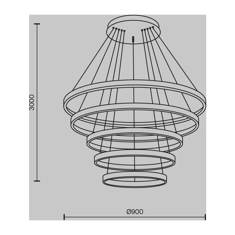 Подвесной светильник Рим / Rim 3000-4000К 174Вт Maytoni MOD058PL-L200BK 7