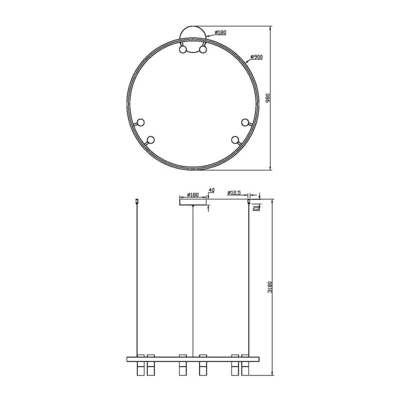 Подвесной светильник Спутник / Satellite 3000-4000К 40Вт Maytoni MOD102PL-L42BK