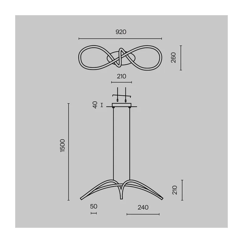 Подвесной светильник Изгиб / Curve 4000К 42Вт Maytoni MOD156PL-L52B4K 9