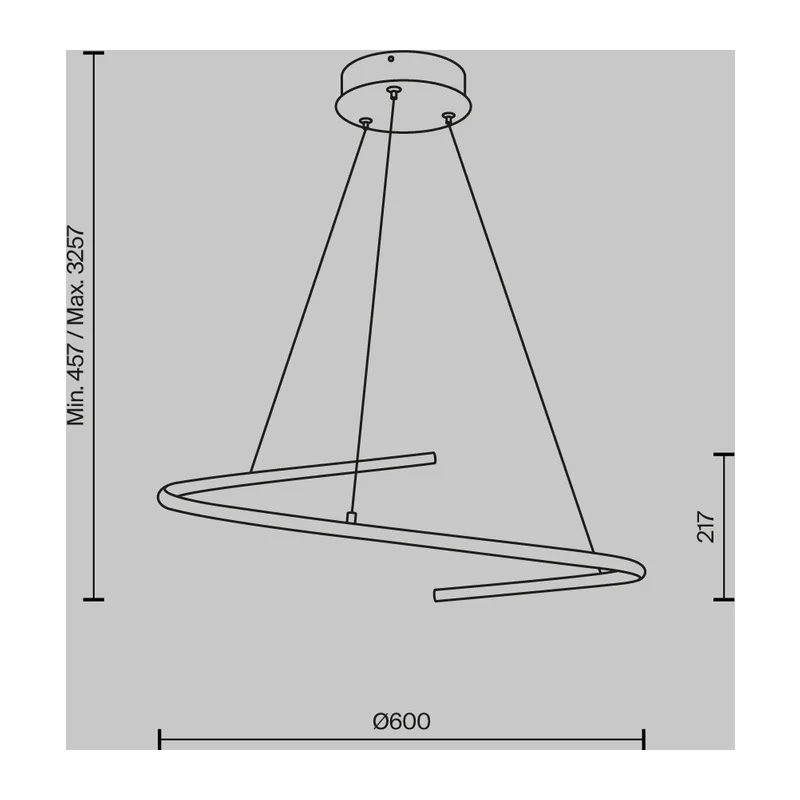 Подвесной светильник Изгиб / Curve 3000-4000К 31Вт Maytoni MOD242PL-L33BK 12